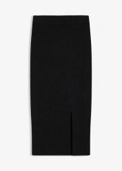 Spódnica ołówkowa z cienkiej dzianiny z miękkiej mieszanki wiskozy. Czarne spódnice bonprix, bez wzorów, z dzianiny, eleganckie, ołówkowe. Za 124.99 zł.