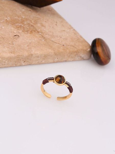 Charlize Pozłacany pierścionek z tygrysim okiem rozmiar: onesize. Brązowe pierścionki Charlize, pozłacane. Za 87.19 zł.