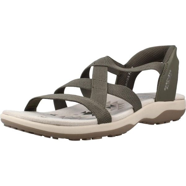 Sandały SKECHERS 163460S Zielony. Zielone sandały Skechers, bez wzorów, z tkaniny, bez obcasa, bez zapięcia. Za 278.99 zł.