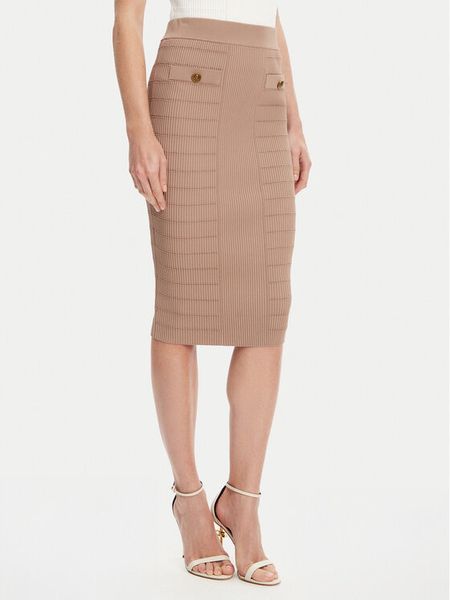 Guess Spódnica ołówkowa W5YD66 Z0130 Brązowy Slim Fit. Brązowe spódnice Guess, l, z aplikacjami, z wiskozy, ołówkowe. Za 339.99 zł.