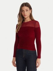 Guess Sweter W5BR62 Z0890 Czerwony Slim Fit. Czerwone swetry Guess, xs, z aplikacjami, z wiskozy, bez ramiączek. Za 279.99 zł.