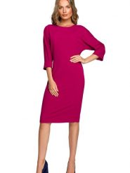 Stylove Sukienka w kolorze różowym rozmiar: XL. Różowe sukienki Stylove, xl, bez wzorów, bez kołnierzyka, bez ramiączek, midi. Za 251.95 zł.
