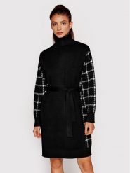 Silvian Heach Sukienka dzianinowa PGA22126VE Czarny Regular Fit. Czarne sukienki Silvian Heach, xs, bez wzorów, z dzianiny, bez kołnierzyka, bez ramiączek. Za 579.99 zł.
