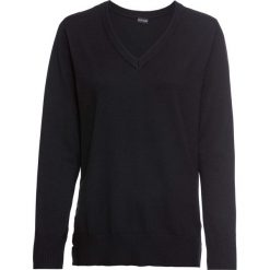 Sweter z falbanami bonprix czarny. Swetry marki INESIS. Za 79.99 zł.