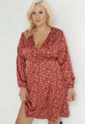 Czerwona Sukienka Kopertowa z Gumką w Pasie Lizo. Czerwone sukienki Born2be, na co dzień, s, bez wzorów, z jeansu, eleganckie, bez kołnierzyka, bez ramiączek, mini, kopertowe. W wyprzedaży za 67.99 zł.