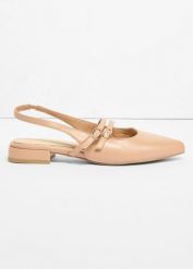 Baleriny z odkrytymi piętami Marco Tozzi. Brązowe baleriny bonprix, bez wzorów, eleganckie, bez obcasa, bez zapięcia. Za 104.99 zł.