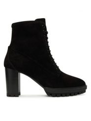 HÖGL Botki 0-187832-01000 Czarny. Czarne botki Högl, bez wzorów, ze skóry, bez obcasa, na słupku, bez zapięcia. Za 549.99 zł.