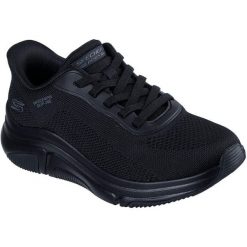 Buty sportowe damskie Skechers Bobs Sparrow Flex Too You. Czarne buty sportowe lifestyle Skechers, bez wzorów, sportowe, bez zapięcia. Za 390.00 zł.