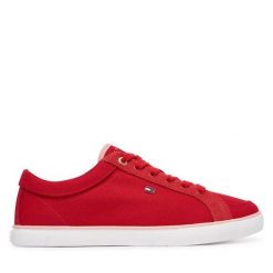 Tenisówki Tommy Hilfiger. Czerwone trampki Tommy Hilfiger, bez wzorów, bez zapięcia. Za 329.99 zł.