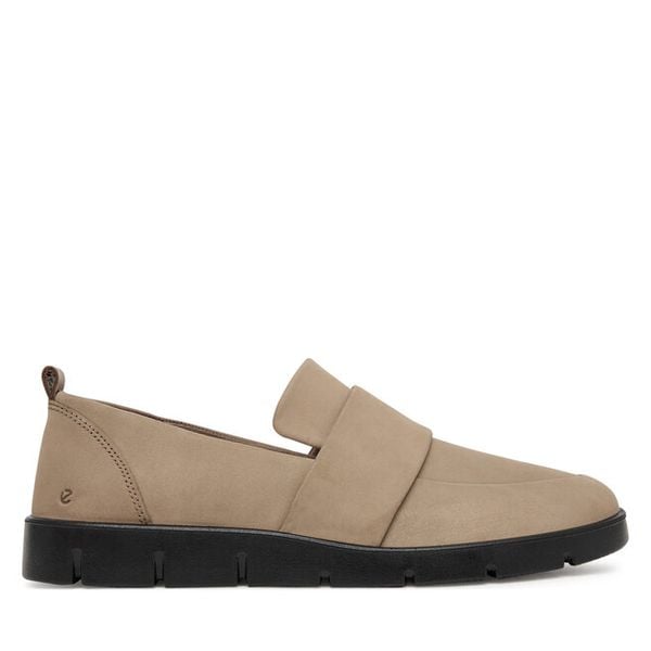 Półbuty ECCO. Brązowe botki ECCO, bez wzorów, bez obcasa, na płaskiej podeszwie, bez zapięcia. Za 479.99 zł.