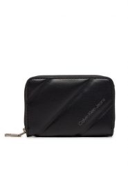Calvin Klein Jeans Mały Portfel Damski K60K612256 Czarny. Czarne portfele Calvin Klein Jeans, bez wzorów, z jeansu. Za 119.99 zł.