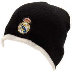 Czapka Real Madryt dwustronna. Białe czapki zimowe Real Madrid, bez wzorów, z gumy. Za 98.96 zł.