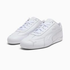Buty sportowe Puma SPEEDCAT FULL LTHR 40544902. Białe buty treningowe Puma, bez wzorów, ze skóry, bez zapięcia. Za 298.49 zł.