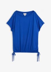 T-shirt z lejącej wiskozy. Brązowe t-shirty bonprix, bez wzorów, z wiskozy, bez kołnierzyka, bez ramiączek. Za 67.99 zł.