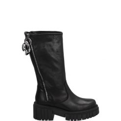 CZARNE BOTKI F160 VIT NERO. Czarne botki Venezia, bez wzorów, ze skóry, bez obcasa, bez zapięcia. Za 399.00 zł.