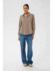 Kaffe Koszula w kolorze szarobrązowym rozmiar: 42. Brązowe koszule Kaffe, bez wzorów, z bawełny, bez kołnierzyka, bez ramiączek. Za 104.99 zł.