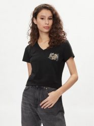 Liu Jo T-Shirt TA4203 JS003 Czarny Regular Fit. Czarne t-shirty Liu Jo, s, bez wzorów, z bawełny, bez kołnierzyka, bez ramiączek. Za 469.99 zł.