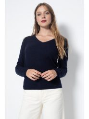 Perfect Cashmere Kaszmirowy sweter "Shannon" w kolorze granatowym rozmiar: XXL. Niebieskie swetry Perfect Cashmere, xxl, bez wzorów, z kaszmiru, bez ramiączek. Za 303.06 zł.