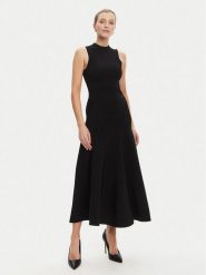 Guess Sukienka dzianinowa W5YK0S Z0241 Czarny Regular Fit. Czarne sukienki Guess, s, z aplikacjami, z dzianiny, bez kołnierzyka, bez ramiączek. Za 559.99 zł.