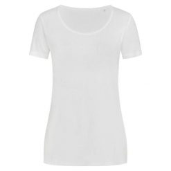 Koszulka Damska Finest Cotton T-shirt. Białe t-shirty Stedman, bez wzorów, casualowe, bez kołnierzyka, bez ramiączek. Za 33.99 zł.