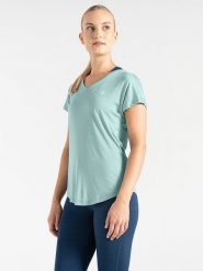 Dare 2b Koszulka sportowa "Vigilant" w kolorze turkusowym rozmiar: 38. Niebieskie t-shirty sportowe Dare 2b, bez wzorów, z materiału, bez ramiączek, outdoorowe. Za 65.23 zł.