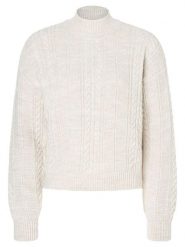 More & More Sweter w kolorze kremowym rozmiar: 42. Brązowe swetry More & More, bez wzorów, ze splotem, bez ramiączek. Za 113.99 zł.