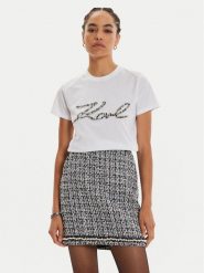 KARL LAGERFELD T-Shirt 246W1715 Biały Regular Fit. Białe t-shirty KARL LAGERFELD, l, bez wzorów, z bawełny, bez kołnierzyka, bez ramiączek. Za 429.99 zł.
