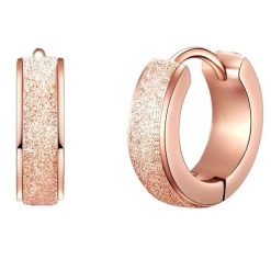 EASTSIDE Kolczyki kreole ze stali szlachetnej Stal szlachetna różowe złoto Kolczyki koła 1 ct Damski. Czerwone kolczyki Eastside, pozłacane. Za 119.99 zł.