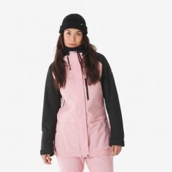 Kurtka narciarska i snowboardowa damska Quechua 500 long. Czarne kurtki narciarskie DREAMSCAPE, na zimę, m, bez wzorów, z materiału, bez kaptura, narciarskie. Za 299.99 zł.