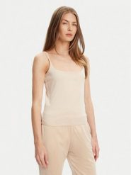 Guess Top V5GP22 J1314 Beżowy Slim Fit. Brązowe topy Guess, s, z aplikacjami, z bawełny, bez kołnierzyka, bez ramiączek. Za 159.99 zł.