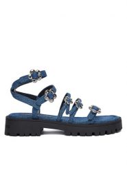 Marc Jacobs Sandały 2P5FSA001F15 Niebieski. Niebieskie sandały Marc Jacobs, bez wzorów, z materiału, bez obcasa, na płaskiej podeszwie, bez zapięcia. Za 1,239.00 zł.