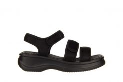 Sandały Azaleia Tania Soft Therapy Pap Black 198022, Czarny, Materiał. Czarne sandały Azaleia, bez wzorów, z materiału, sportowe, bez obcasa, na płaskiej podeszwie, bez zapięcia. W wyprzedaży za 99.00 zł.