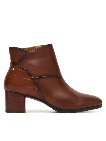 Pikolinos Botki W1Z-8575C1 Brązowy. Brązowe botki Pikolinos, bez wzorów, ze skóry, bez obcasa, na słupku, bez zapięcia. Za 509.99 zł.