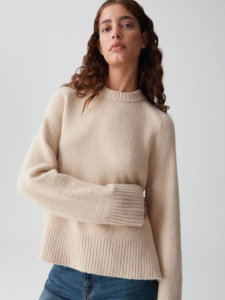 OPUS Sweter w kolorze beżowym rozmiar: 38. Brązowe swetry Opus, bez wzorów, z wełny, bez ramiączek. Za 184.95 zł.