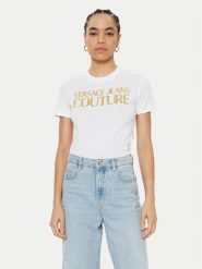 Versace Jeans Couture T-Shirt 78HAHT01 Biały Regular Fit. Białe t-shirty Versace Jeans Couture, xs, bez wzorów, z bawełny, bez kołnierzyka, bez ramiączek. Za 319.99 zł.
