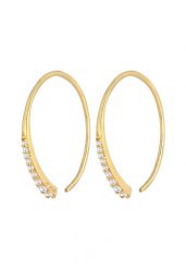 Elli Damskie kreole Basic Ponadczasowy Trend z kryształami cyrkonii w pozłacanym srebrze 925 Sterling Silver Kolczyki 1 ct. Szare kolczyki Elli, z cyrkonią, pozłacane. Za 268.99 zł.