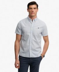 Superdry Klasyczna Koszula Seersucker z Krótkim Rękawem – 100% Bawełna. Białe koszule Superdry, xl, bez wzorów, z bawełny, klasyczne, bez kołnierzyka, bez ramiączek. Za 282.85 zł.