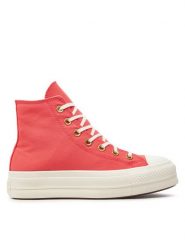 Converse Trampki Chuck Taylor All Star Lift Platform Canvas A09914C Różowy. Czerwone trampki Converse, bez wzorów, z materiału, retro, bez zapięcia. Za 239.99 zł.