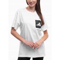 Adidas koszulka Kobieta t-shirt bluzka sportowa wygodna bawełniana roz. S. Białe t-shirty sportowe adidas, s, bez wzorów, z bawełny, bez ramiączek, na fitness i siłownię. Za 78.00 zł.