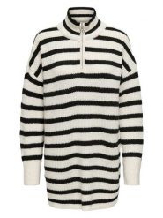 ONLY Sweter w kolorze kremowo-czarnym rozmiar: XS. Brązowe swetry ONLY, xs, bez wzorów, bez ramiączek. Za 61.75 zł.