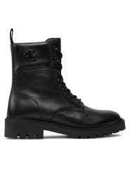 Calvin Klein Jeans Trapery Combat Boot Mid Zip Lth In Calf YW0YW01550 Czarny. Czarne traperki Calvin Klein Jeans, bez wzorów, z jeansu, bez obcasa, bez zapięcia. Za 746.74 zł.