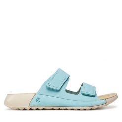 Klapki ECCO. Niebieskie klapki ECCO, bez wzorów, bez obcasa, bez zapięcia. Za 529.99 zł.