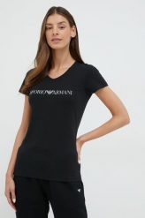 Emporio Armani Underwear t-shirt damski kolor czarny. Czarne t-shirty Emporio Armani Underwear, l, bez wzorów, z dzianiny, bez kołnierzyka, bez ramiączek. W wyprzedaży za 144.99 zł.