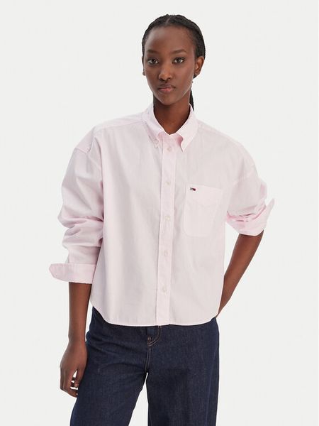 Tommy Jeans Koszula DW0DW22766 Różowy Regular Fit. Czerwone koszule Tommy Jeans, l, bez wzorów, z bawełny, bez kołnierzyka, bez ramiączek. Za 239.99 zł.