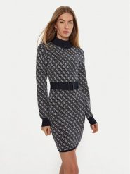 Guess Sukienka dzianinowa Lise W4BK43 Z37K0 Niebieski Regular Fit. Niebieskie sukienki Guess, xl, z aplikacjami, z dzianiny, bez kołnierzyka, bez ramiączek. Za 309.99 zł.