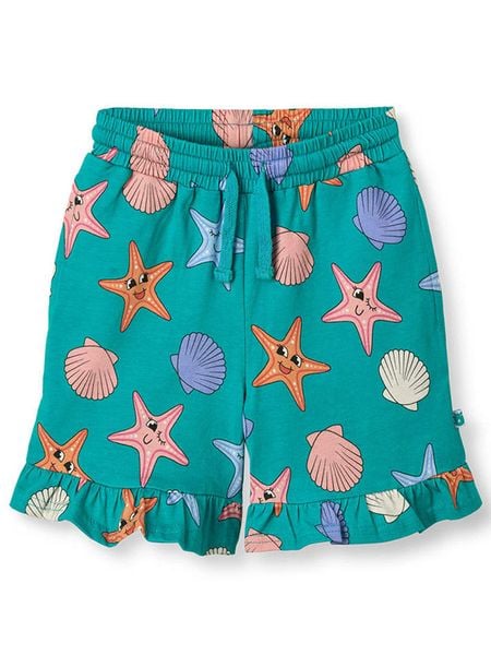 Småfolk Szorty "Seesterne" w kolorze turkusowym ze wzorem rozmiar: 86/92. Niebieskie szorty Småfolk, bez wzorów, z bawełny. Za 70.41 zł.