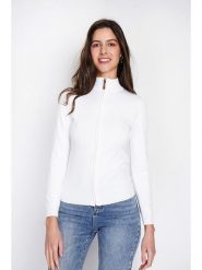 ASSUILI Kardigan w kolorze białym rozmiar: 34. Białe swetry Assuili, bez wzorów, z kaszmiru, klasyczne, bez ramiączek. Za 117.73 zł.