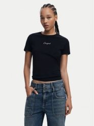 Desigual T-Shirt 25SWTK15 Czarny Regular Fit. Czarne t-shirty Desigual, xs, bez wzorów, z bawełny, bez kołnierzyka, bez ramiączek. Za 69.99 zł.