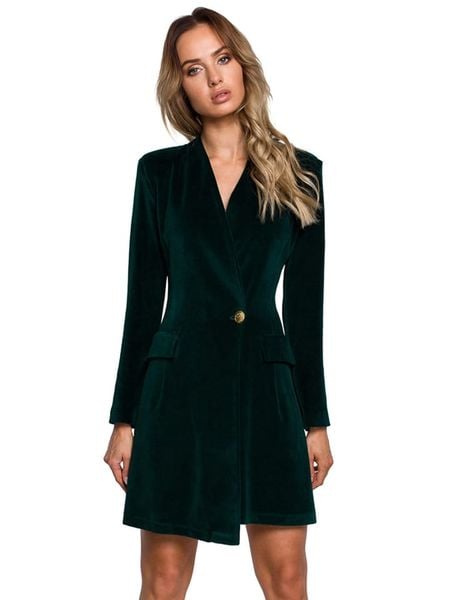 Made of emotion Sukienka w kolorze ciemnozielonym rozmiar: L. Zielone sukienki Made Of Emotion, l, bez wzorów, bez kołnierzyka, bez ramiączek, mini. Za 269.99 zł.