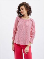 Orsay Bluzka w kolorze różowym rozmiar: 36. Różowe bluzki Orsay, bez wzorów, z wiskozy, bez kołnierzyka, bez ramiączek. Za 37.45 zł.